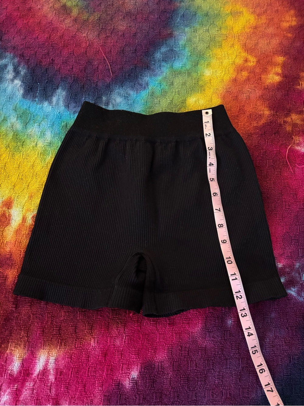 Free People Black Ribbed Bike Shorts